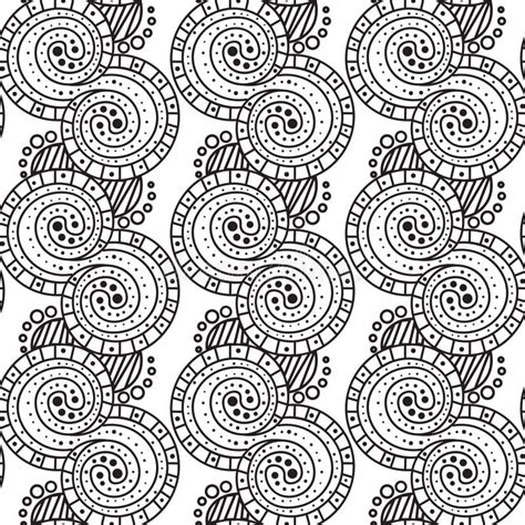 Seamless Black and White Pattern Zentangle Design Stock Vector - Illustration of ethnic, book ...