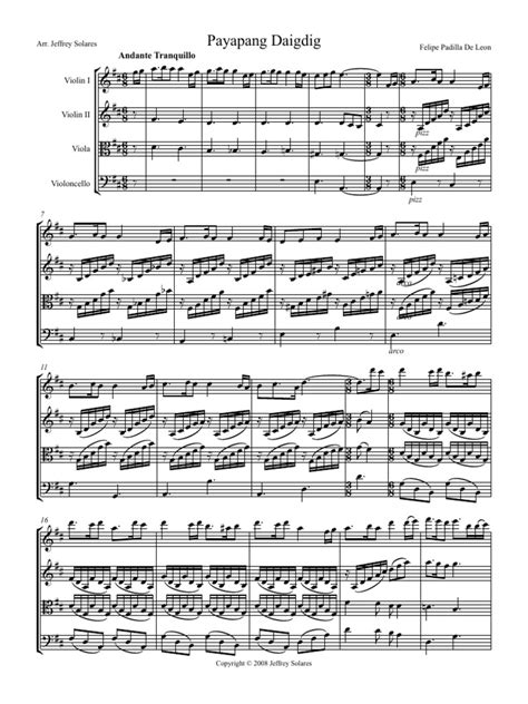 Payapang Daigdig - Score and Parts PDF | PDF | Instruments de musique à ...