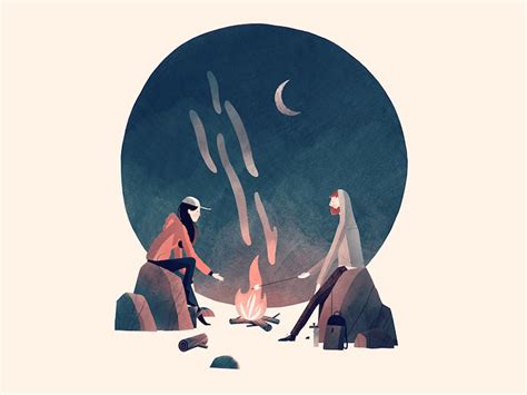 Campfire | Illustration art, Graphic illustration, Illustration