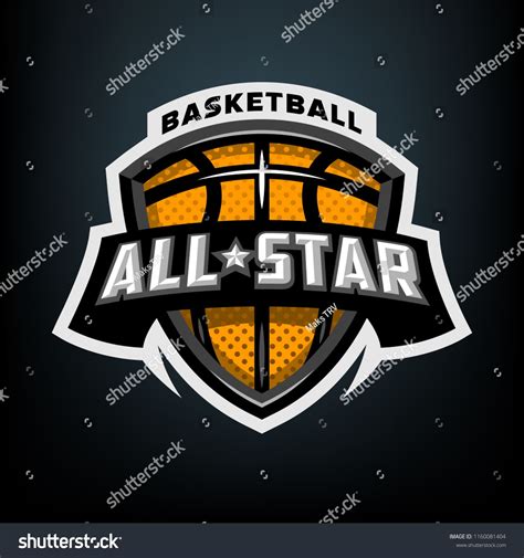 All star basketball, sports logo emblem on a dark background. #Ad , #Ad, #sports#basketball#star ...