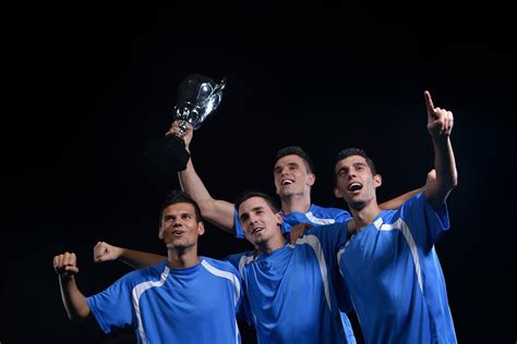 soccer players celebrating victory 11619829 Stock Photo at Vecteezy