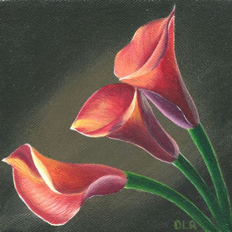 Calla Lilies Acrylic Painting - Diana Ranstrom Art