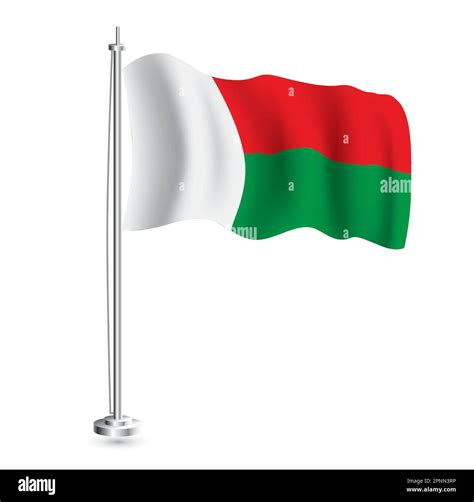 Madagascar Flag. Isolated Realistic Wave Flag of Madagascar Country on ...