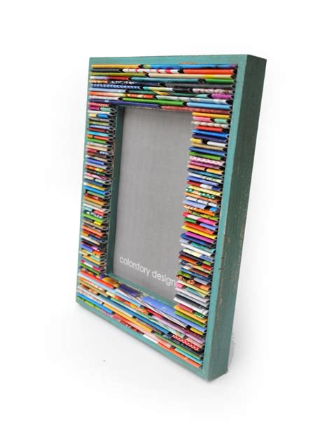 Colorful TEAL or BLUE Picture Frame Made From Recycled - Etsy