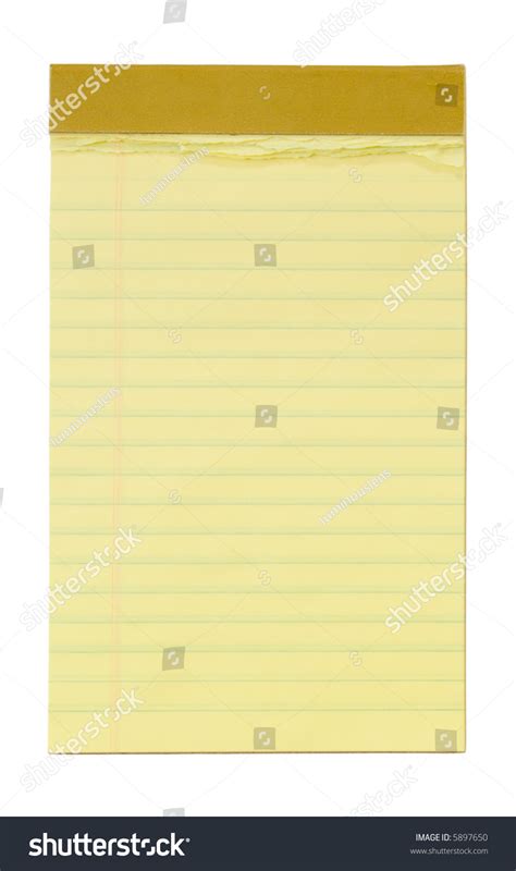 Small Yellow Lined Notepad, With Clipping Path. Stock Photo 5897650 ...