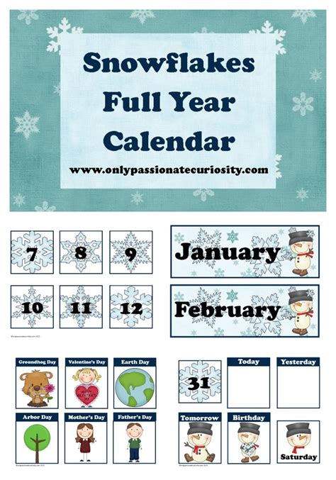 FREE January Pocket Chart Calendar Cards {Snow Themed!} - Only ...