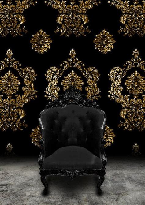 Free download Black Baroque Chair and Black velvet and gold damask wallpaper [zen [495x700] for ...