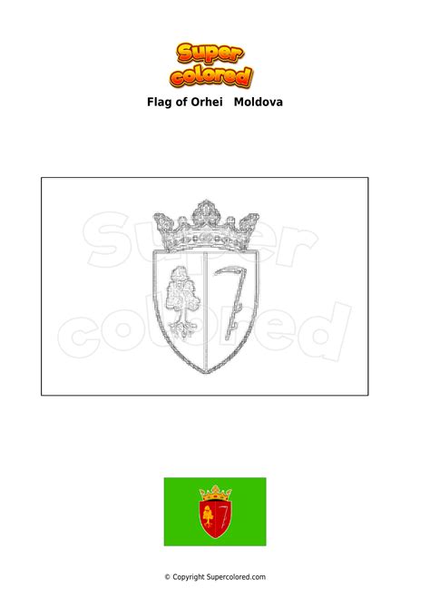 Coloring page Flag of Orhei Moldova - Supercolored.com