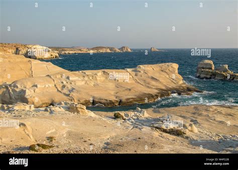 Sarakíniko beach in the morning sunrise Stock Photo - Alamy