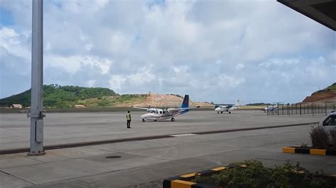 Mustique Airways Aero Commander 500B @ Argyle International Airport - YouTube