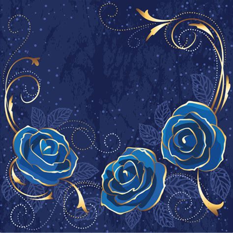 Beautiful blue rose vintage background vector Vectors graphic art ...