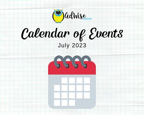 Calendar of Events - July 2023