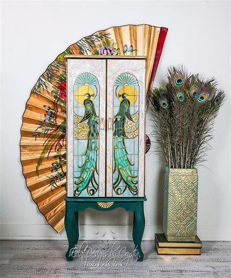 Art Deco, Peacock Jewelry Armoire - Eclat Designs by Crystin