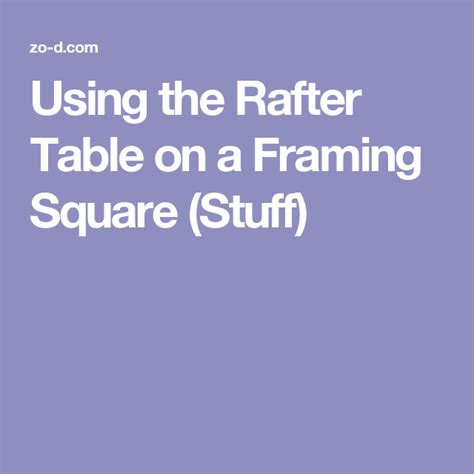 Using the Rafter Table on a Framing Square (Stuff) Family Handyman ...