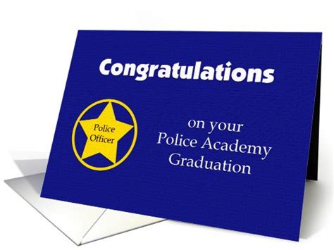 Police Academy Graduation Card -- Navy Blue with Badge card (457278)