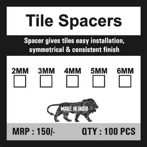 Plastic Tile Spacers, Size: 4mm, Capacity: 100 Per Pack at Rs 100/pack ...