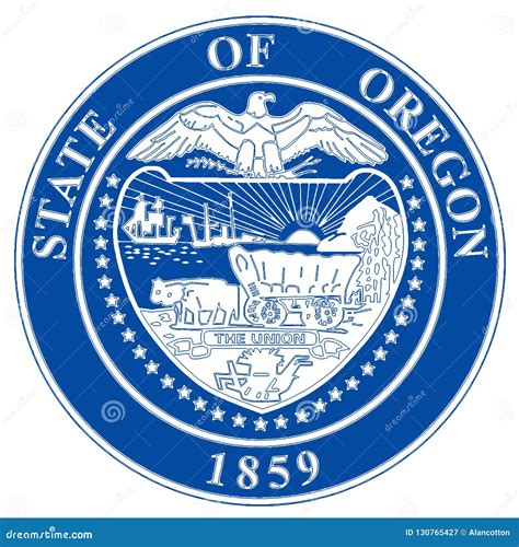 Oregon State Seal stock illustration. Illustration of geography - 130765427