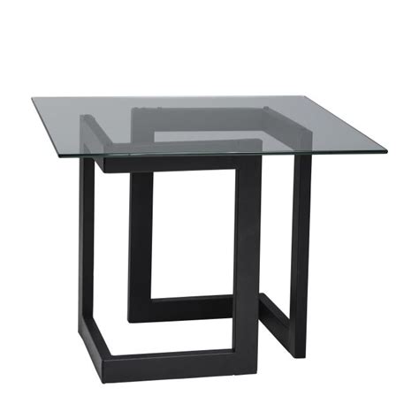 Rent the Geo End Table w/ Black Base, Glass Top | CORT Events