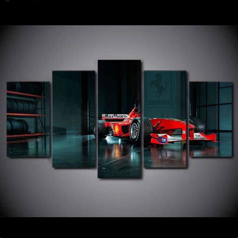 5 Pieces Modern Home Decor Racing Car Wall Art Decoration Canvas Painting Pictures Wall Decor ...