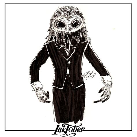 Inktober Day 19 - The Owlman by midnightc10 on DeviantArt