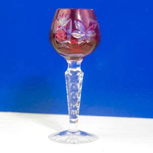 NACHTMANN TRAUBE RUBY RED CRYSTAL CORDIAL GLASSES ROEMER SCHNAPPS GLASS ...