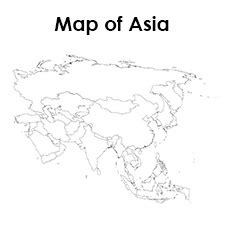 Blank Map of Asia Printable