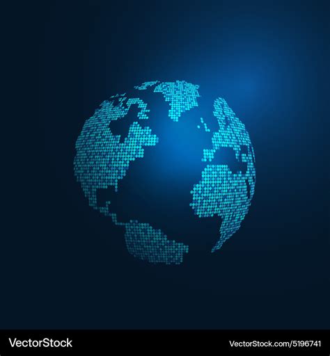 World map digital tech concept isolate on blue Vector Image