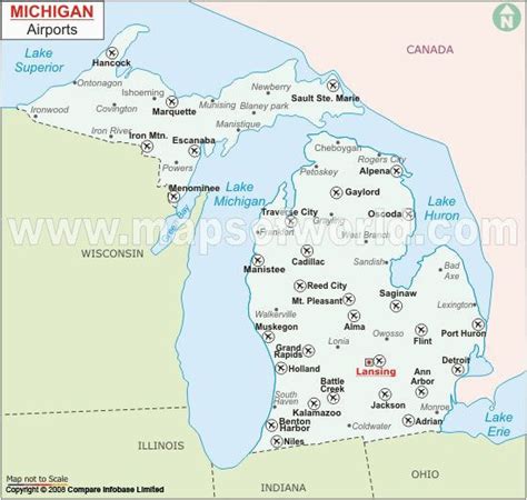 Michigan Airports Map | secretmuseum