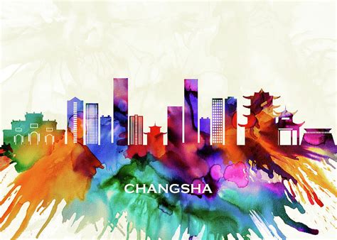 Changsha Skyline Mixed Media by NextWay Art - Fine Art America