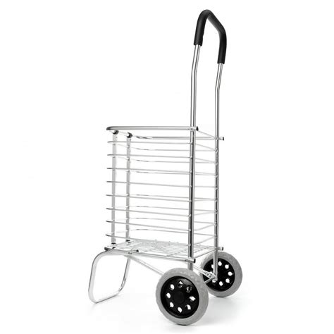 Folding Shopping Cart Market Grocery Basket Cart Trolley 2 Wheel Aluminum - Floding Hand Truck ...