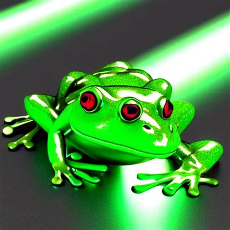 A frog made of high-tech metal with green neon lights, | Stable Diffusion | OpenArt