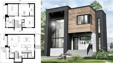 One Bedroom House Design Plans 6×6 with Shed Roof The House has: -Car Parking and garden outside ...