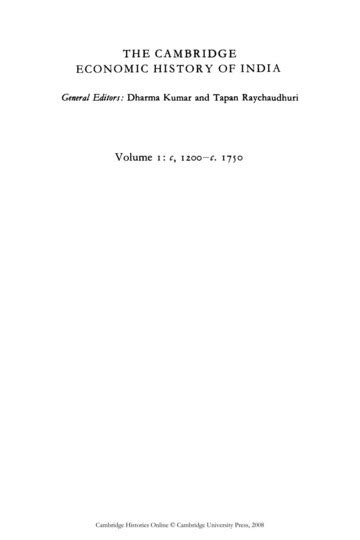 Cambridge Economic History Of India, 1200 1750 Ed. Tapan Raychaudhuri Irfan Habib : ashwini ...