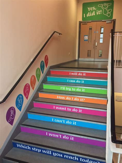 Growth Mindset Steps in our school! #stairs #growthmindset | School hallways, School improvement ...