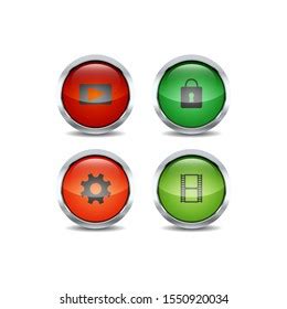 3d Ui Circle Button Icon Set Stock Vector (Royalty Free) 1550920034 | Shutterstock