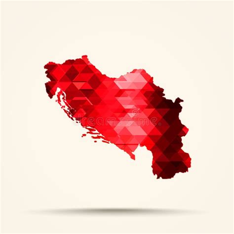 Geometric Red Map of Yugoslavia Flag Colors Stock Vector - Illustration of continent, symbol ...