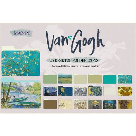 Van Gogh Desktop Folder Icons | Folder icon, Vintage banner clip art, Custom icons