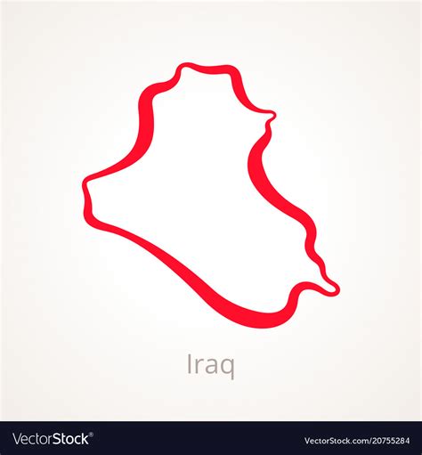 Iraq - outline map Royalty Free Vector Image - VectorStock