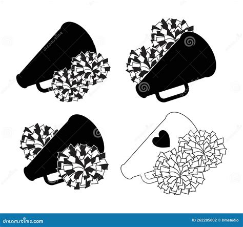 Vector Set Of Pom Poms. Cheerleading Icon | CartoonDealer.com #262205602