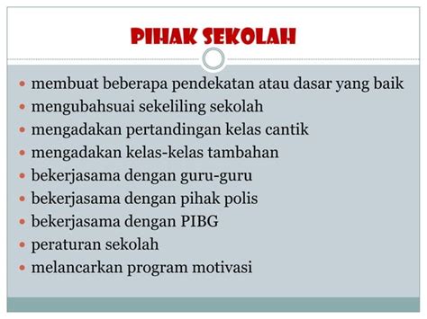 Langkah-langkah mengatasi ponteng sekolah | PPT