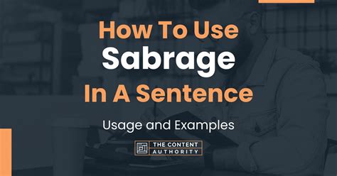 How To Use "Sabrage" In A Sentence: Usage and Examples