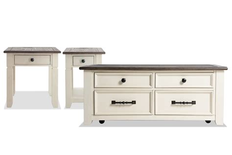 Laurel White 3 Piece Lift-Top Coffee Table Set with 1 End table and 1 Chairside Table | Coffee ...
