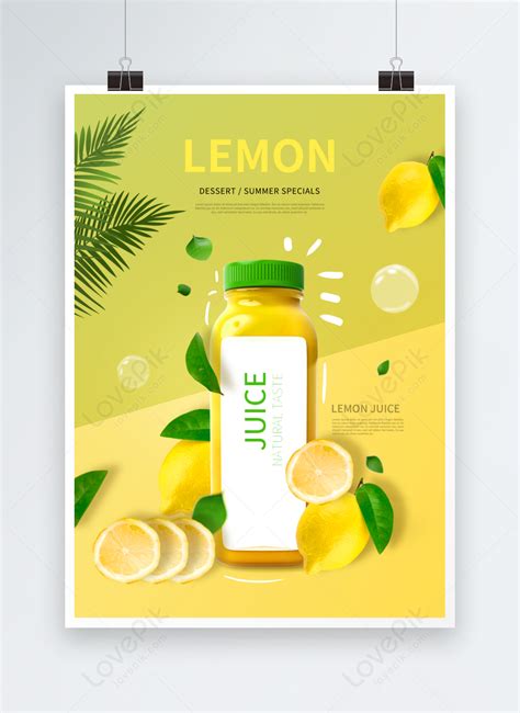 Summer Yellow Lemon Fruit Dessert Poster Larawan_Numero ng Mga template_Format ng larawan PSD_ph ...