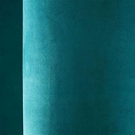 Ashford Teal Velour Eyelet Curtains