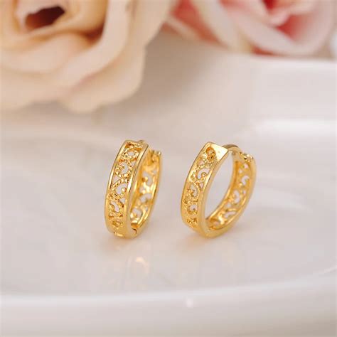2pairs Cheapest Hoop Earring Girls Dubai Gold Jewellery Turkish Egyptian Algeria Indian Moroccan ...