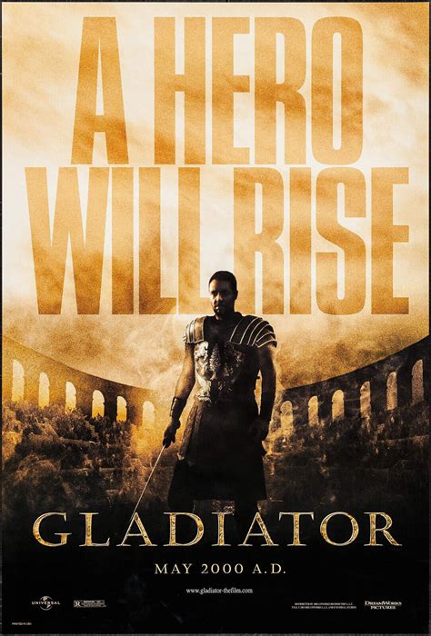 GLADIATOR original 2000 ROLLED one sheet movie poster RUSSELL CROWE ...