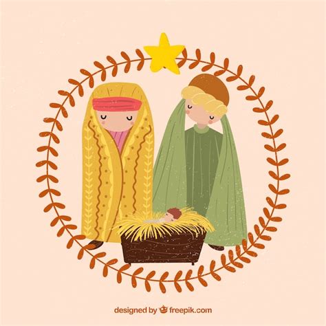 Free Vector | Cute nativity scene