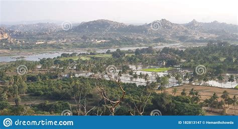 Aerial view of a village stock image. Image of lands - 182813147