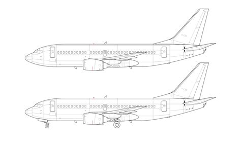 Boeing 737-300 blank illustration templates – Norebbo