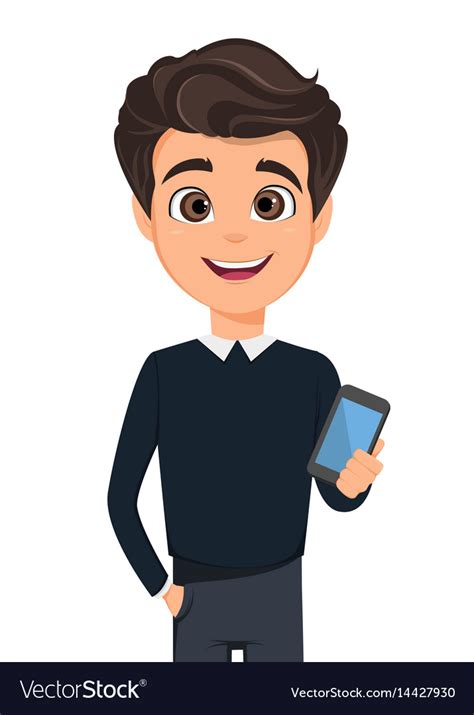 Business man cartoon character young handsome Vector Image